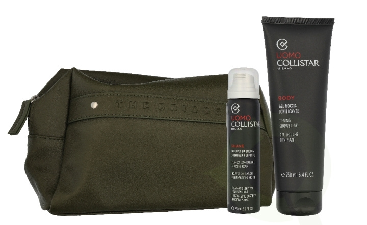 Collistar Uomo Set 325 ml Toning Shower Gel 250 ml / Mini Perfect-Adherence Shaving Foam 75 ml / Pouch ryhmässä KAUNEUS JA TERVEYS / Ihonhoito / Kasvot @ TP E-commerce Nordic AB (D32838)