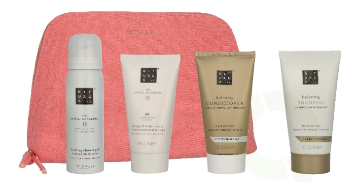Rituals Sakura Body & Hair Travel Set 260 ml Foaming Shower Gel 50ml/Conditioner 70ml/Shampoo 70ml/Whipped Body Cream 70ml ryhmässä KAUNEUS JA TERVEYS / Hiukset &Stailaus / Hiustenhoito @ TP E-commerce Nordic AB (D32901)