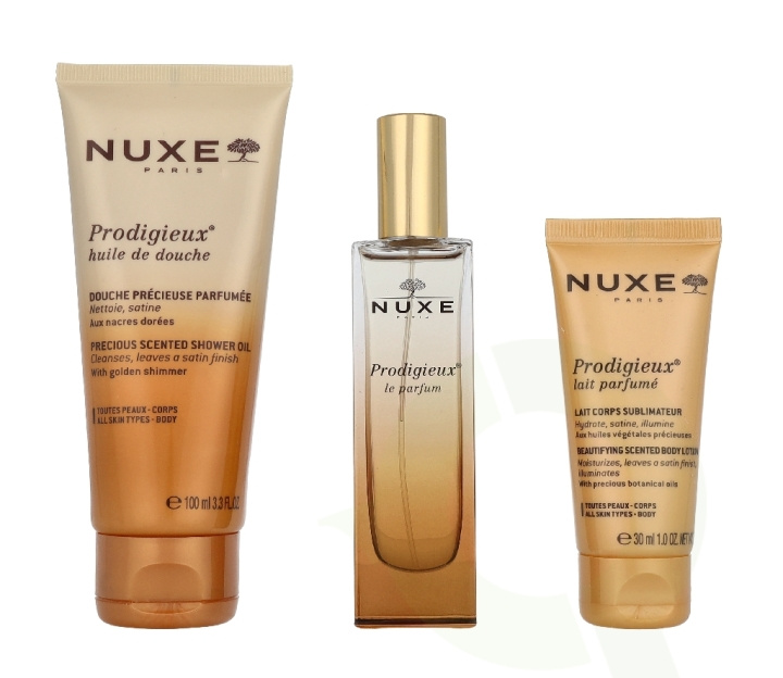 Nuxe Parfum Prodigieux Set 160 ml Shower Oil 100ml/Parfum Spray 30ml/Body Lotion 30ml ryhmässä KAUNEUS JA TERVEYS / Tuoksut & Parfyymit / Parfyymit @ TP E-commerce Nordic AB (D32925)