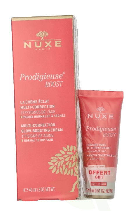 Nuxe Prodigieuse Boost Multi-Correction Silky Cream Set 55 ml Multi-Correction Cream 40ml/Night Recovery Oil Balm 15ml ryhmässä KAUNEUS JA TERVEYS / Ihonhoito / Kasvot / Päivävoide @ TP E-commerce Nordic AB (D32932)