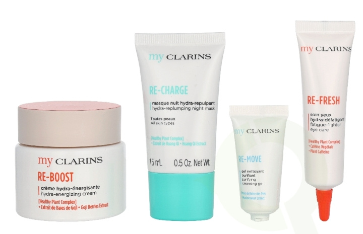 Clarins My Clarins Set 95 ml Cream 50ml/Eye De-Puffer 15ml/Sleep Mask 15ml/Cleansing Gel 15ml ryhmässä KAUNEUS JA TERVEYS / Ihonhoito / Kasvot @ TP E-commerce Nordic AB (D32943)