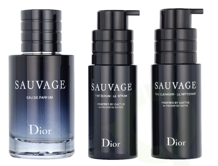 Christian Dior Dior Sauvage Giftset 150 ml Edp Spray 60ml/Cleanser 45ml/Serum 45ml ryhmässä KAUNEUS JA TERVEYS / Lahjapakkaukset / Miesten lahjapakkaukset @ TP E-commerce Nordic AB (D32993)