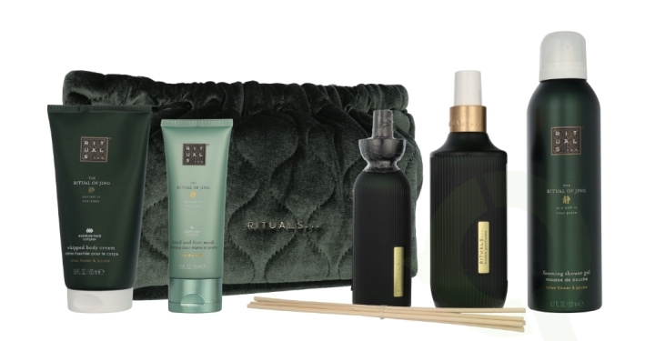 Rituals Jing Large Giftset 690 ml Home Perfume 200ml/Body Cream 150ml/Foaming Shower Gel 200ml/Mini Fragrance Sticks 70ml/Night Hand & Foot Mask 70ml ryhmässä KAUNEUS JA TERVEYS / Lahjapakkaukset / Naisten lahjapakkaukset @ TP E-commerce Nordic AB (D33050)