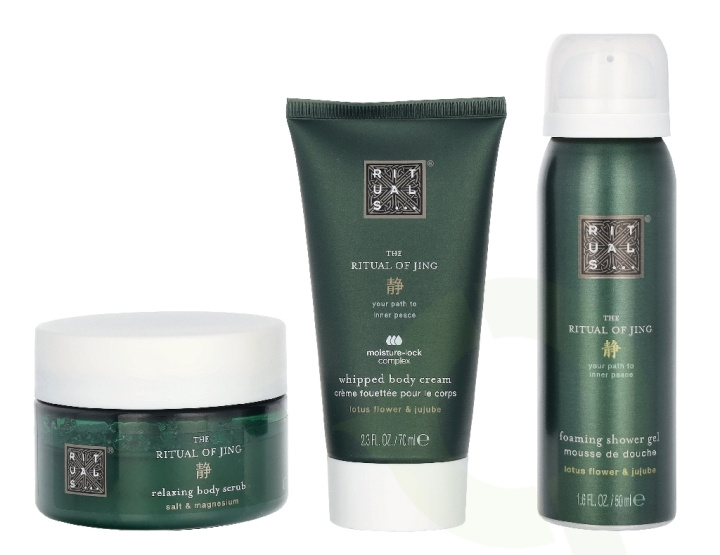 Rituals Jing Trial Set 245 ml Body Scrub 125g/Foaming Shower Gel 50ml/Body Cream 70ml ryhmässä KAUNEUS JA TERVEYS / Ihonhoito / Kasvot @ TP E-commerce Nordic AB (D33219)