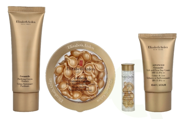 Elizabeth Arden E.Arden Twist & Lift Quartet Advanced Ceremide Capsules Set 94.2 ml Cream Cleanser 50ml/Restoring Serum 28ml/Eye Serum 1.2ml/Day Cream 15ml ryhmässä KAUNEUS JA TERVEYS / Lahjapakkaukset / Naisten lahjapakkaukset @ TP E-commerce Nordic AB (D33244)