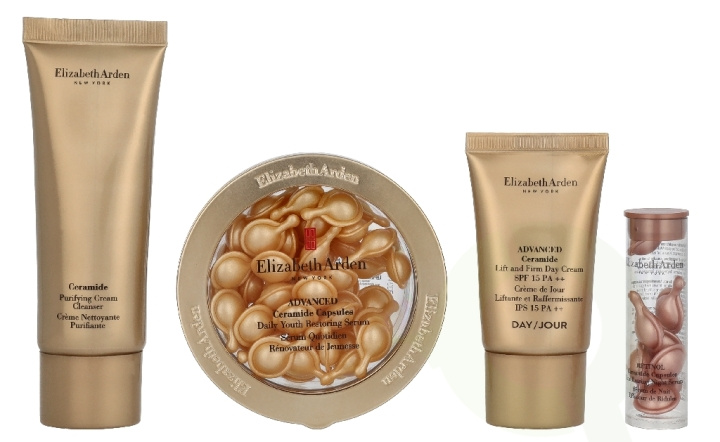 Elizabeth Arden E.Arden Ceramide Advanced Capsules Lift & Firm Youth Set 96.2 ml Cream Cleanser 50ml/Capsules Serum 28ml/Day Cream 15ml/Capsules Night Serum 3,2ml ryhmässä KAUNEUS JA TERVEYS / Lahjapakkaukset / Naisten lahjapakkaukset @ TP E-commerce Nordic AB (D33245)