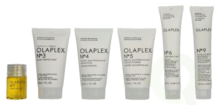 Olaplex The Mini Essentials Holiday Set 137.5 ml No.3 Hair Perfection 30ml/No.4 Shampoo 30ml/No.5 Conditioner 30ml/No.9 Bond Protector 20ml/ Bond Smoother 20ml/ Bonding Oil 7.5ml ryhmässä KAUNEUS JA TERVEYS / Lahjapakkaukset / Naisten lahjapakkaukset @ TP E-commerce Nordic AB (D33499)
