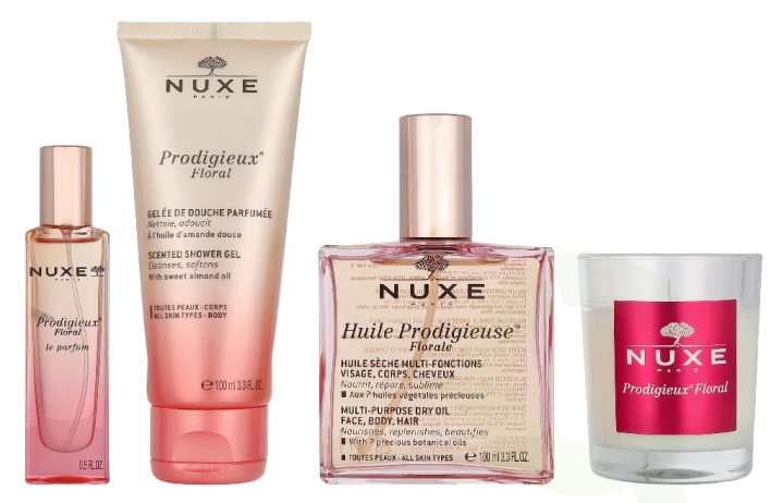 Nuxe La Fete En Rose Giftset 275 ml Huile Prodigieuse Florale 100ml/Prodigieux Floral Shower Gel 100ml/Prodigieux Floral Le Parfum 15ml/Prodigieux Floral Candle 60gr ryhmässä KAUNEUS JA TERVEYS / Lahjapakkaukset / Naisten lahjapakkaukset @ TP E-commerce Nordic AB (D33538)