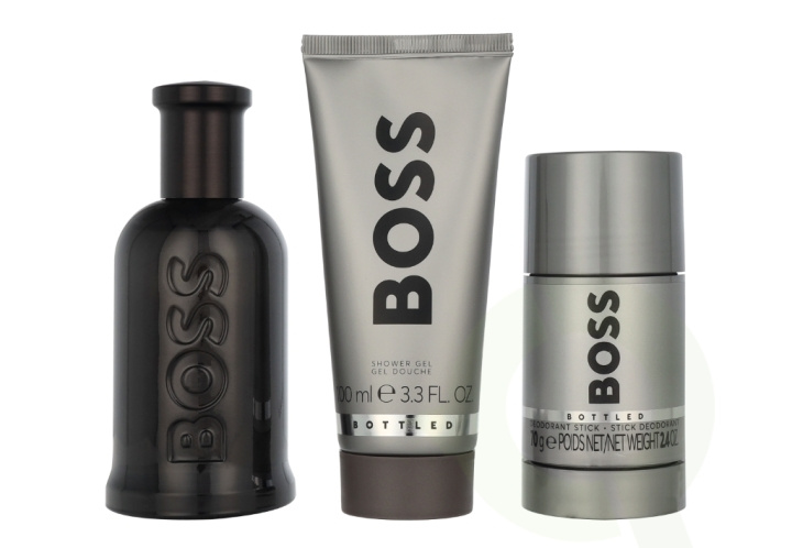Hugo Boss Bottled Parfum Giftset 275 ml Edp Spray 100ml/Shower Gel 100ml/Deo Stick 75ml ryhmässä KAUNEUS JA TERVEYS / Tuoksut & Parfyymit / Parfyymit / Miesten Tuoksut @ TP E-commerce Nordic AB (D33561)
