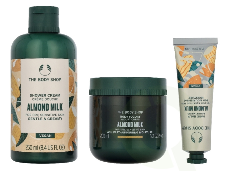 The Body Shop G3 Small Almond Milk Giftset 140 ml Hand Cream 30ml/Body Butter 50ml/Shower Cream 60ml ryhmässä KAUNEUS JA TERVEYS / Lahjapakkaukset / Naisten lahjapakkaukset @ TP E-commerce Nordic AB (D33571)