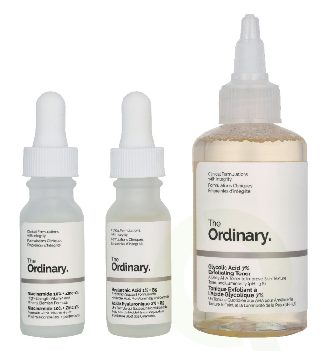 The Ordinary The Mini Icons Set 130 ml Glycolic Acid Exfoliating Toner 100ml/Niacinamide 15ml/Hyaluronic Acid 15ml/4 Cotton Pads/Mesh Pouch ryhmässä KAUNEUS JA TERVEYS / Ihonhoito / Kasvot / Seerumit iholle @ TP E-commerce Nordic AB (D33693)