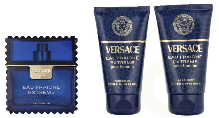 Versace Eau Fraiche Extreme Giftset 150 ml Edp Spray 50ml/Bath & Shower Gel 50ml/Aftershave Balm 50ml ryhmässä KAUNEUS JA TERVEYS / Lahjapakkaukset / Miesten lahjapakkaukset @ TP E-commerce Nordic AB (D33821)