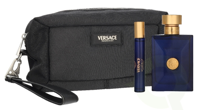 Versace Dylan Blue Pour Homme Giftset 110 ml Edt Spray 100ml/Edt Spray 10ml/Black Trousse ryhmässä KAUNEUS JA TERVEYS / Tuoksut & Parfyymit / Parfyymit / Miesten Tuoksut @ TP E-commerce Nordic AB (D33824)