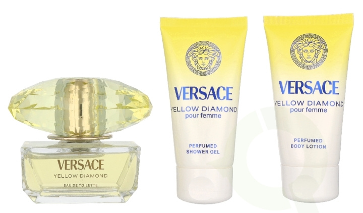 Versace Yellow Diamond Giftset 150 ml Edt Spray 50ml/Bath & Shower Gel 50ml/Body Lotion 50ml ryhmässä KAUNEUS JA TERVEYS / Lahjapakkaukset / Naisten lahjapakkaukset @ TP E-commerce Nordic AB (D33828)