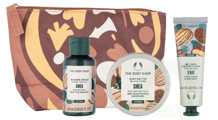 The Body Shop G2 Beauty Bag Shea Giftset 140 ml Shower Gel 60ml/Body Butter 50ml/Hand Balm 30ml ryhmässä KAUNEUS JA TERVEYS / Lahjapakkaukset / Naisten lahjapakkaukset @ TP E-commerce Nordic AB (D33894)