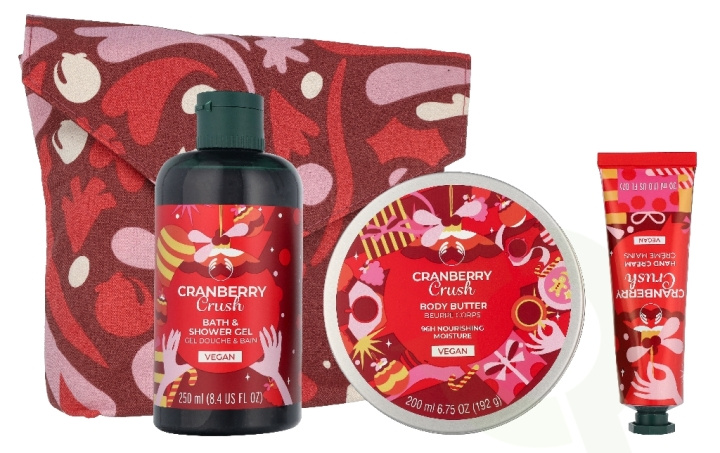 The Body Shop G3 Cranberry Essentials Giftset 580 ml Shower Gel 250ml/Body Yogurt 200ml/Hand Cream 30ml/Soap Bar 100g/Bath Lily ryhmässä KAUNEUS JA TERVEYS / Lahjapakkaukset / Naisten lahjapakkaukset @ TP E-commerce Nordic AB (D33906)