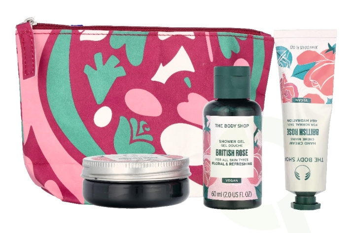The Body Shop G2 Beauty Bag British Rose 140 ml Shower Gel 60ml/Body Butter 50ml/Hand Cream 30ml ryhmässä KAUNEUS JA TERVEYS / Lahjapakkaukset / Naisten lahjapakkaukset @ TP E-commerce Nordic AB (D33975)