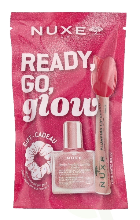 Nuxe Ready, Go, Glow Pink Set 18 ml Lip Volume Serum 8ml/Dry Oil 10ml/Scrunchie ryhmässä KAUNEUS JA TERVEYS / Lahjapakkaukset / Naisten lahjapakkaukset @ TP E-commerce Nordic AB (D33985)