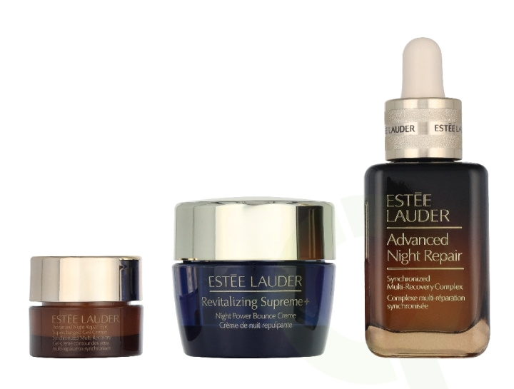 Estee Lauder Nighttime Experts Set 50 ml Advanced Night Repair Complex 30ml/Advanced Night Repair Eye Gel-Cream 5ml/Supreme+ Night Power Bounce Cream 15ml ryhmässä KAUNEUS JA TERVEYS / Ihonhoito / Kasvot / Yövoide @ TP E-commerce Nordic AB (D34042)
