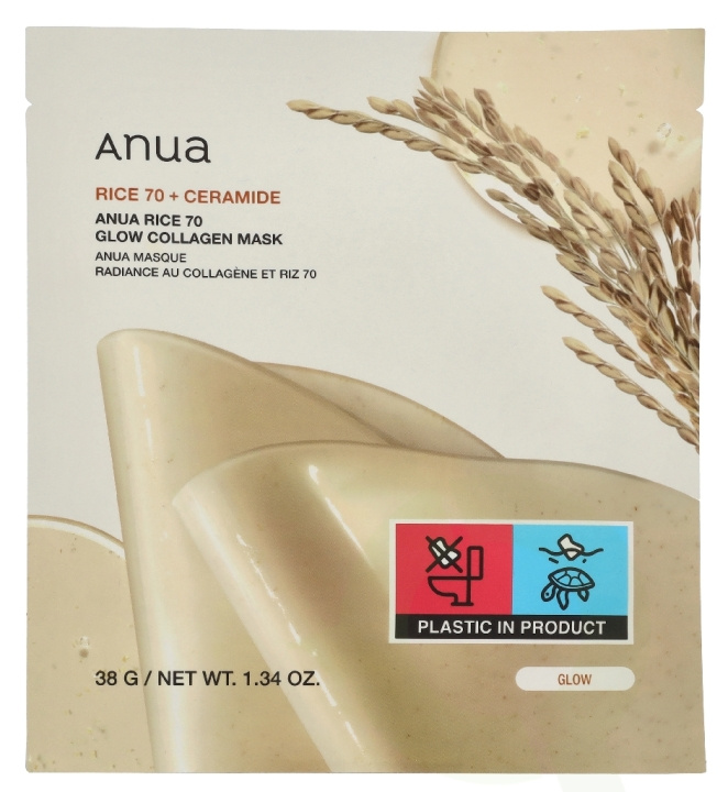 Anua Rice 70 + Ceramide Glow Collagen Mask 38 g ryhmässä KAUNEUS JA TERVEYS / Ihonhoito / Kasvot @ TP E-commerce Nordic AB (D34164)