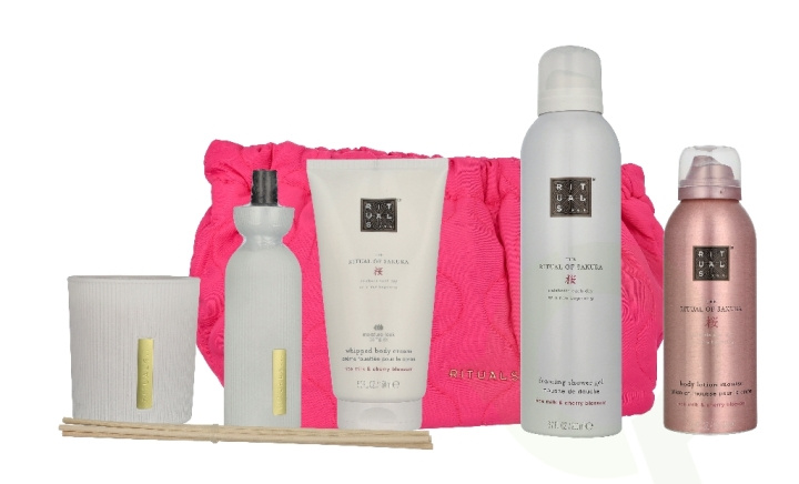 Rituals Sakura Set 710 ml Scented Candle 140gr/Foaming Shower Gel 200ml/Body Cream 150ml/Body Lotion Mousse 150ml/Mini Fragrance Sticks 70ml ryhmässä KAUNEUS JA TERVEYS / Lahjapakkaukset / Naisten lahjapakkaukset @ TP E-commerce Nordic AB (D34228)