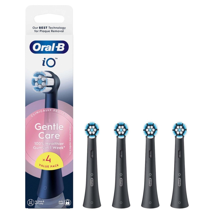 Oral B Borsthuvud iO Gentle Care Black 4st ryhmässä KAUNEUS JA TERVEYS / Suunhoito / Sähköhammasharjat Tarvikkeet @ TP E-commerce Nordic AB (D34354)