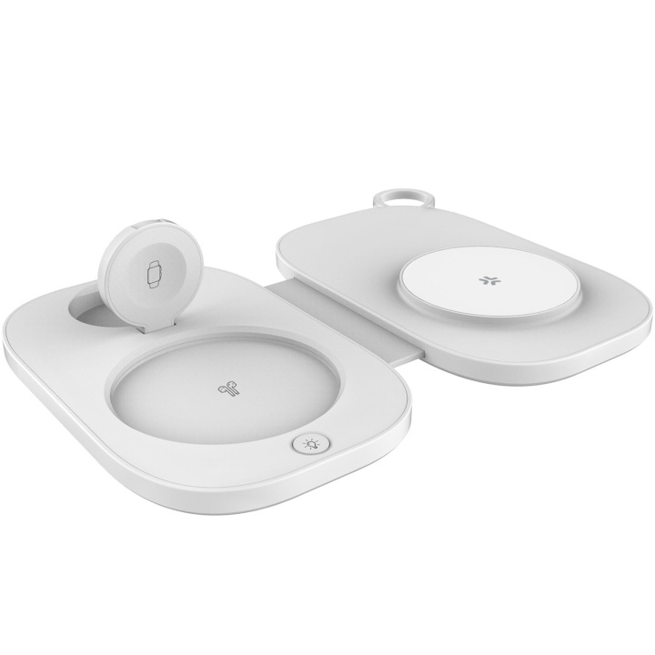 Celly 3-i-1 Trådlös laddare MagSafe-kompatibel Vit ryhmässä ÄLYPUHELIMET JA TABLETIT / Laturit & Kaapelit / Qi Langaton laturi @ TP E-commerce Nordic AB (D34395)