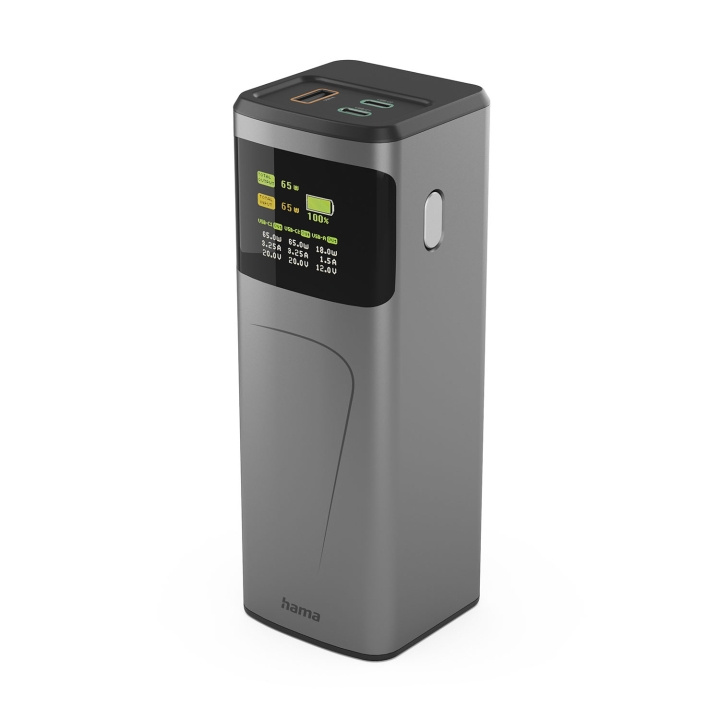 Hama Virtapankki 20000mah 2xUSB-C 1xUSB-A 65W Nopea Lataus