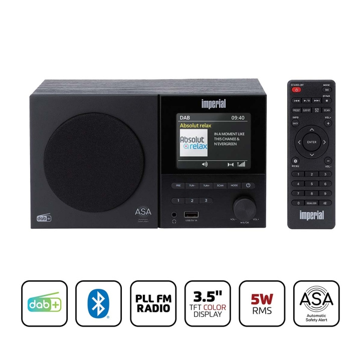 imperial DABMAN-120BK DAB+, FM radio with BT,RC ryhmässä KODINELEKTRONIIKKA / Ääni & Kuva / Kaiuttimet & Tarvikkeet / Bluetooth-kaiutin @ TP E-commerce Nordic AB (D34886)