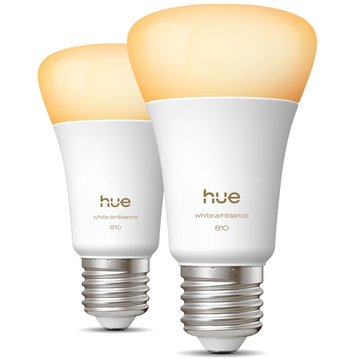 Philips Hue White Ambiance E27 810lm 2-pack ryhmässä KOTI, TALOUS JA PUUTARHA / Älykodit / Älykäs valaistus @ TP E-commerce Nordic AB (D34945)