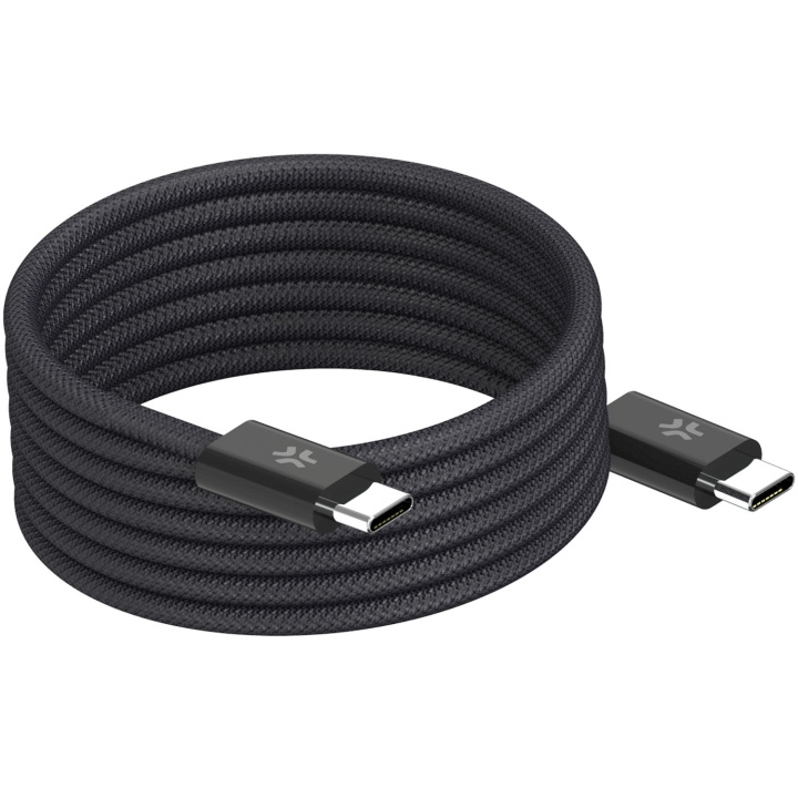 Celly USB-C Kabel 60W Magnetisk Flätad 1m Svart ryhmässä TIETOKOONET & TARVIKKEET / Kaapelit & Sovittimet / USB / USB-C @ TP E-commerce Nordic AB (D35021)