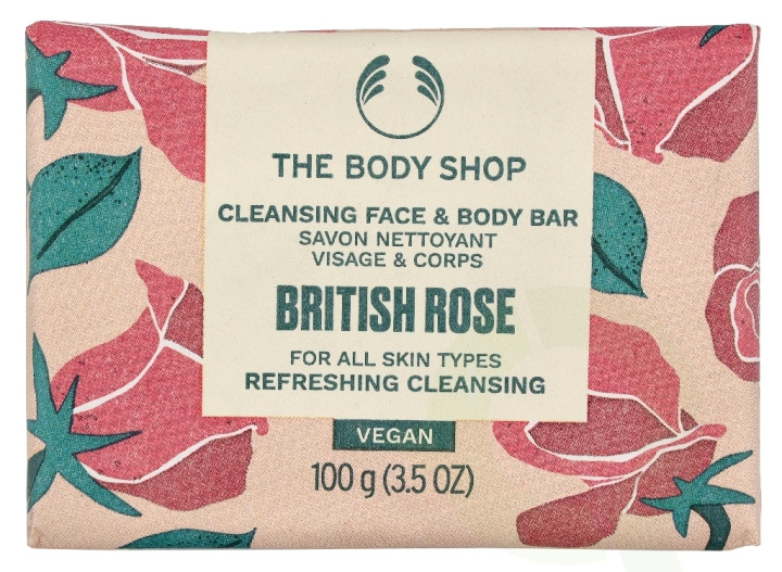 The Body Shop British Rose Cleansing Face & Body Bar 100 g ryhmässä KAUNEUS JA TERVEYS / Ihonhoito / Kehon hoito / Vartalovoide @ TP E-commerce Nordic AB (D35446)