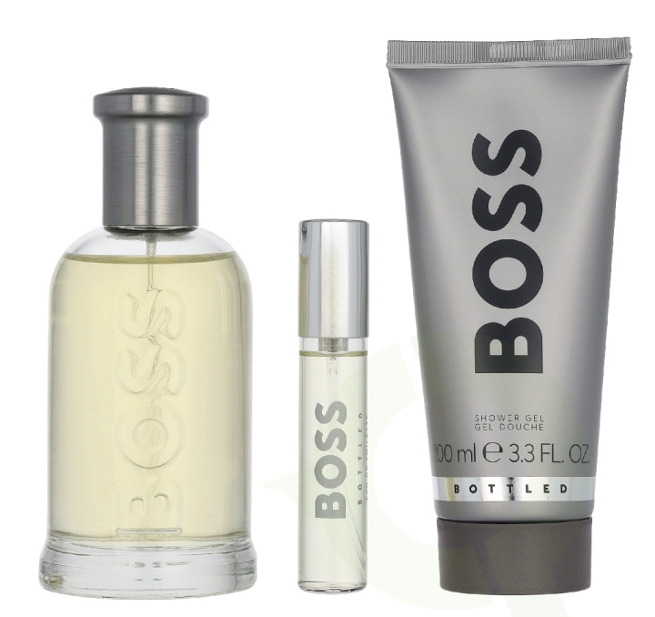 Hugo Boss Bottled Set 210 ml Edt Spray 100ml/Shower Gel 100ml/Edt Spray 10ml ryhmässä KAUNEUS JA TERVEYS / Lahjapakkaukset / Miesten lahjapakkaukset @ TP E-commerce Nordic AB (D35458)