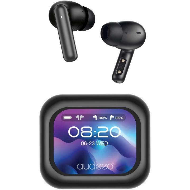 Audeeo Hörlurar In-Ear TWS ANC ENC Screen Prism Svart ryhmässä KODINELEKTRONIIKKA / Ääni & Kuva / Kuulokkeet & Tarvikkeet / Kuulokkeet @ TP E-commerce Nordic AB (D35599)