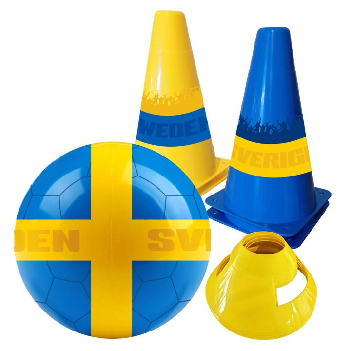SportMe Fotbollsset SVERIGE - Boll och Koner ryhmässä LELUT, TUOTTEET LAPSILLE JA VAUVOILLE / Ulkoleut / Urheilu & Pelit @ TP E-commerce Nordic AB (D35603)