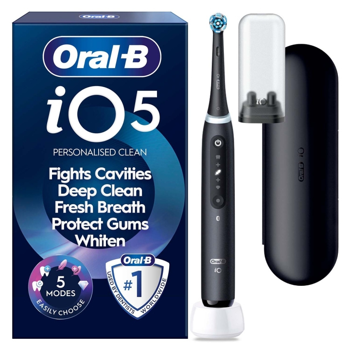 Oral B Eltandborste iO5 Matt Black Travel Case Ref Holder ryhmässä KAUNEUS JA TERVEYS / Suunhoito / Sähköhammasharjat @ TP E-commerce Nordic AB (D35630)
