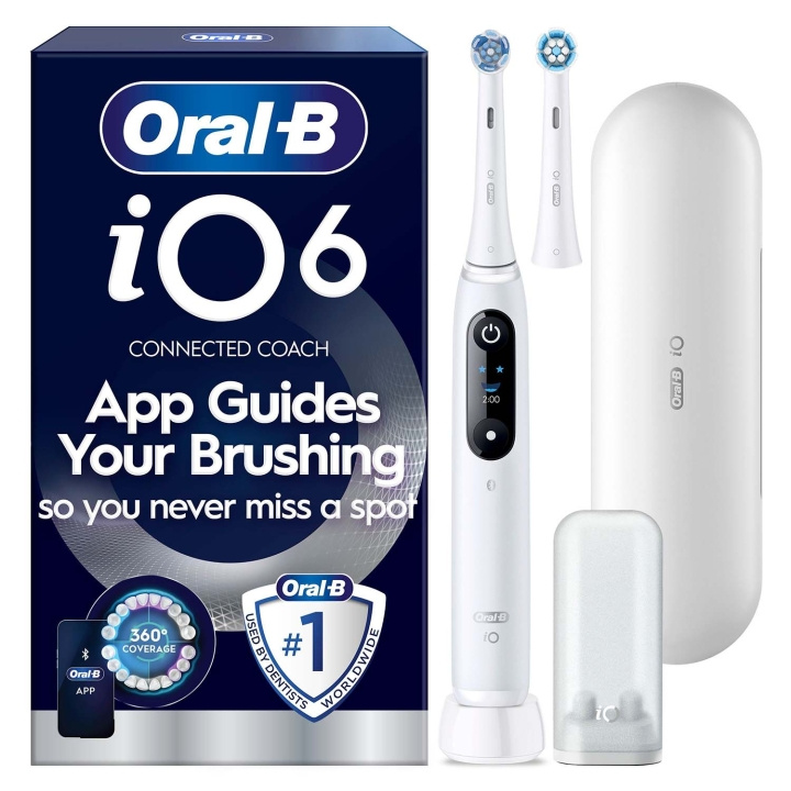 Oral B Eltandborste iO6 White, 1 Extra Refill ryhmässä KAUNEUS JA TERVEYS / Suunhoito / Sähköhammasharjat @ TP E-commerce Nordic AB (D35633)