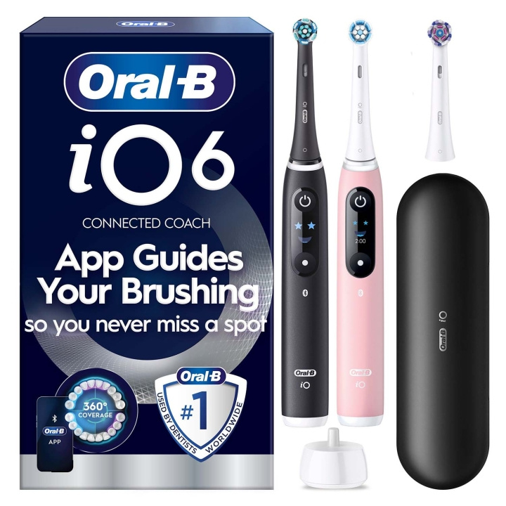 Oral B Eltandborste iO6 BlackLava/PinkSand Sens Duo 1Extra Ref ryhmässä KAUNEUS JA TERVEYS / Suunhoito / Sähköhammasharjat @ TP E-commerce Nordic AB (D35636)