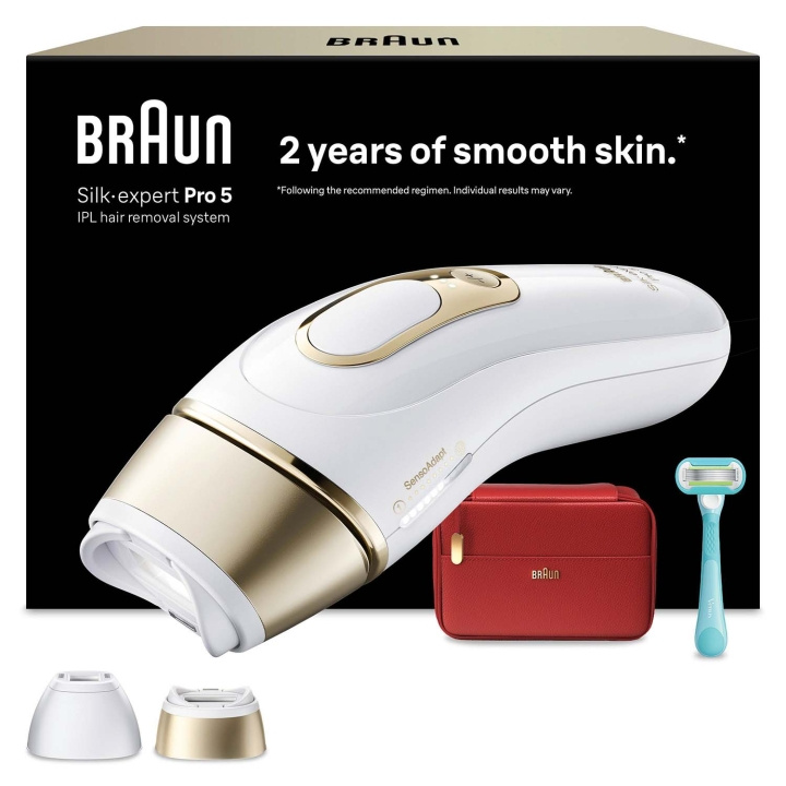 Braun IPL Silk·expert Pro 5, Hårborttagning Hemma, 2 huvuden, PL5221 ryhmässä KAUNEUS JA TERVEYS / Hiukset &Stailaus / Karvanpoisto / IPL ja laaseri @ TP E-commerce Nordic AB (D35642)