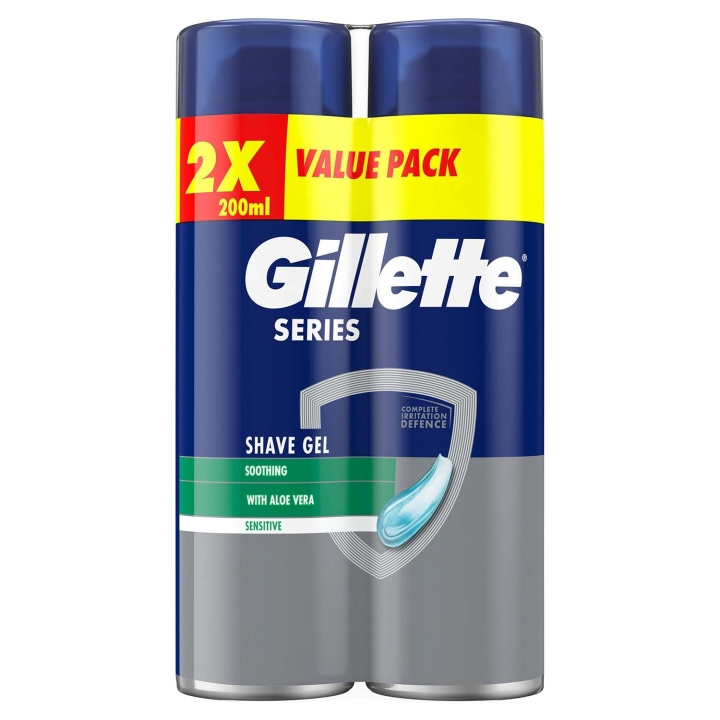 Gillette Rakgel Soothing, Lugnande med Aloe Vera, 2x200ml ryhmässä KAUNEUS JA TERVEYS / Hiukset &Stailaus / Sheivaus ja trimmaus @ TP E-commerce Nordic AB (D35779)
