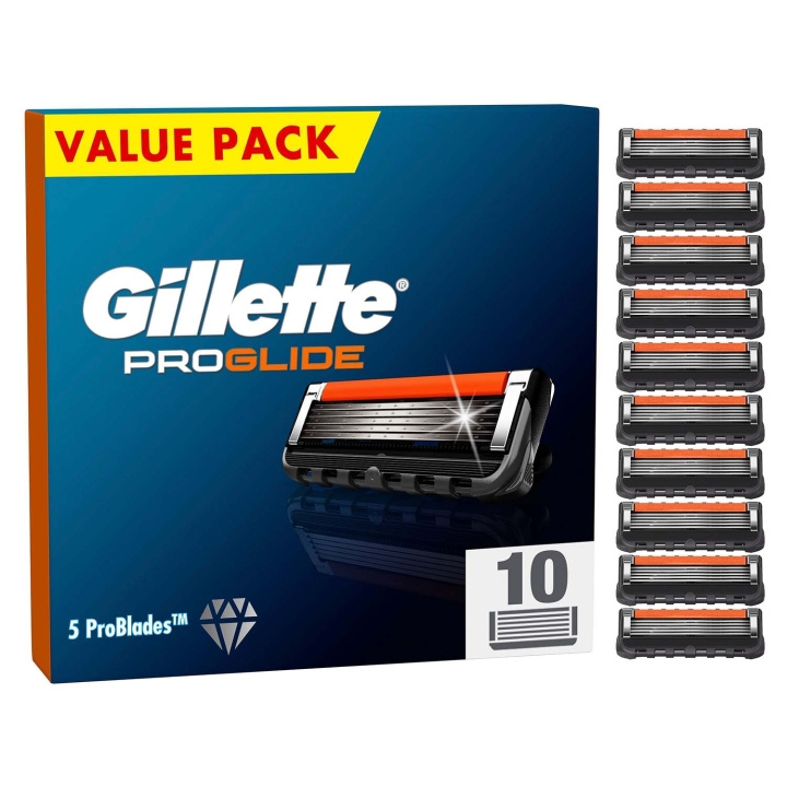 Gillette Rakblad ProGlide 10st - Storpack ryhmässä KAUNEUS JA TERVEYS / Hiukset &Stailaus / Sheivaus ja trimmaus / Partahöylät & Tarvikkeet @ TP E-commerce Nordic AB (D35783)