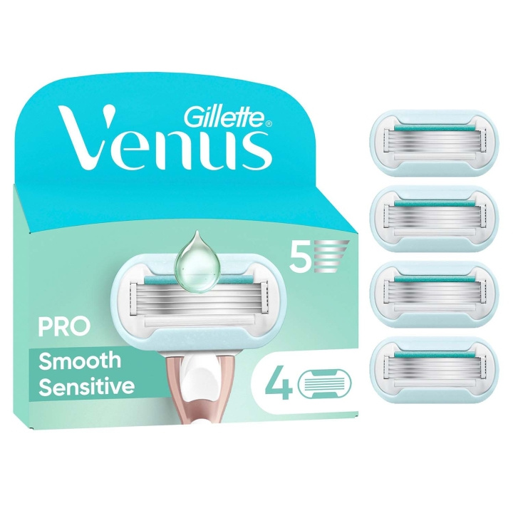 Gillette Venus Rakblad Pro Smooth Sensitive CRT 4st ryhmässä KAUNEUS JA TERVEYS / Hiukset &Stailaus / Sheivaus ja trimmaus / Partahöylät & Tarvikkeet @ TP E-commerce Nordic AB (D35792)