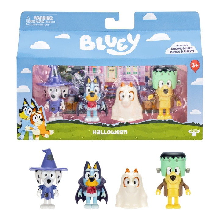 Bluey Hahmot, 4 kpl:n pakkaus – Halloween (90266) ryhmässä LELUT, TUOTTEET LAPSILLE JA VAUVOILLE / Leikkikalut, Askartelu &Pelit / Figuurit, miniatyyrit ja tarvikkeet @ TP E-commerce Nordic AB (D37256)