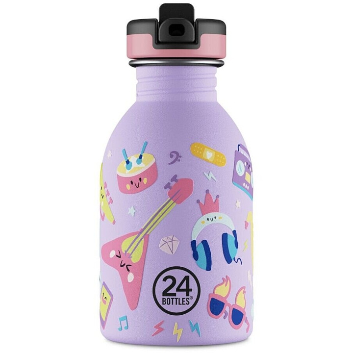 24Bottles Urban Bottle Music Friends – Lilla – 250 ml ryhmässä URHEILU, VAPAA-AIKA JA HARRASTUS / Ulkoilu / Termos- ja vesipullot @ TP E-commerce Nordic AB (D37461)