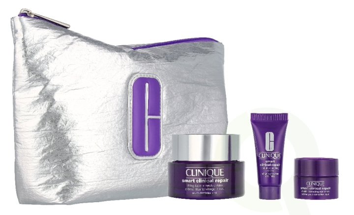 Clinique Smart Lift Value Set 65 ml Smart Clinical Repair Lifting Face + Neck Cream 50ml /Smart Clinical Repair Wrinkle Correcting Serum 10ml /Smart Clinical Repair Wrinkle Correcting Eye Cream 5ml ryhmässä KAUNEUS JA TERVEYS / Ihonhoito / Kasvot @ TP E-commerce Nordic AB (D37677)