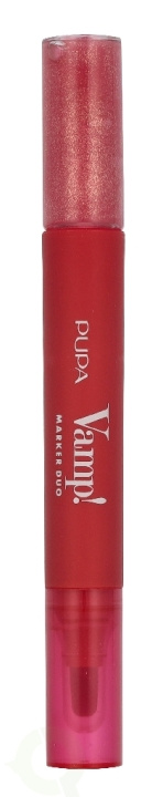 Pupa Milano Pupa Vamp! Marker Duo 4 ml #004 Spicy Raspberry / lip marker 1,4ml / lip gloss 2,6ml ryhmässä KAUNEUS JA TERVEYS / Meikit / Huulet / Huulikiilto / Plumper @ TP E-commerce Nordic AB (D37712)
