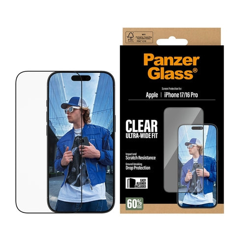 PanzerGlass Näytönsuojakalvo – iPhone 17 – iPhone 16 Pro – Erittäin laaja peittoalue ja EasyAligner-asennus ryhmässä ÄLYPUHELIMET JA TABLETIT / Puhelimen suojakotelo / Apple / iPhone 17 @ TP E-commerce Nordic AB (D38294)