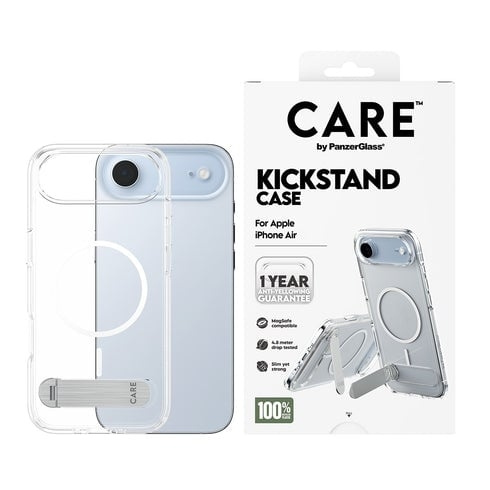 PanzerGlass - CARE Feature Case, läpinäkyvä, tukijalka ja MagSafe - iPhone Air ryhmässä ÄLYPUHELIMET JA TABLETIT / Puhelimen suojakotelo / Apple / iPhone Air @ TP E-commerce Nordic AB (D38332)