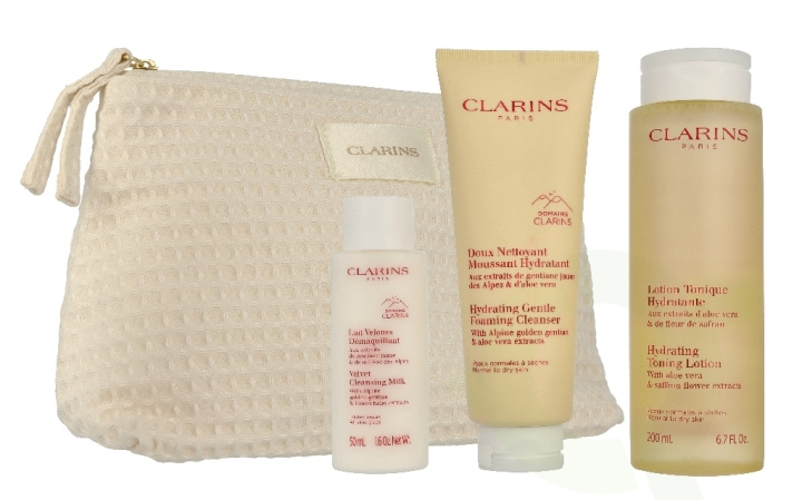 Clarins Age-Defying & Firming Essentials Set 375 ml Pouch/Cleanser 125ml/Lotion 200ml/Milk 50ml ryhmässä KAUNEUS JA TERVEYS / Ihonhoito / Kasvot @ TP E-commerce Nordic AB (D39504)