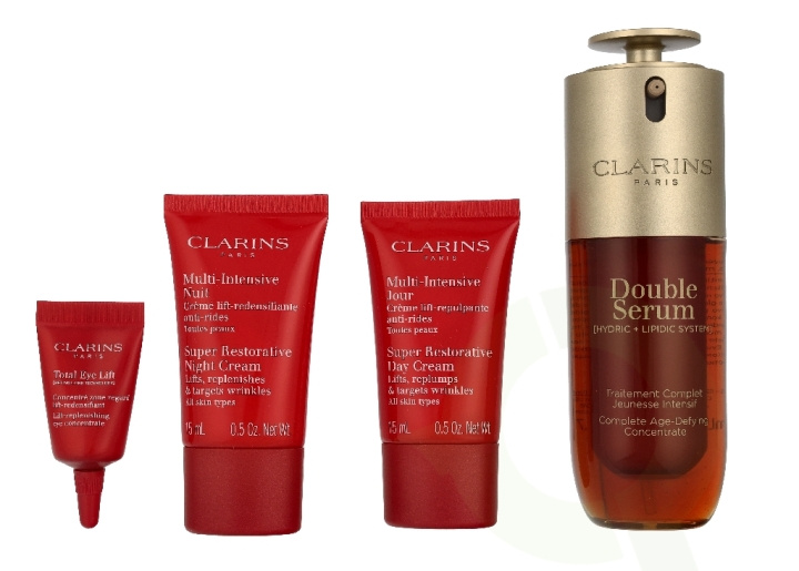 Clarins Replenishing Age-Defying Set 83 ml Serum 50ml/Day Cream 15ml/Night Cream 15ml/Eye gel 3ml ryhmässä KAUNEUS JA TERVEYS / Ihonhoito / Kasvot @ TP E-commerce Nordic AB (D39505)